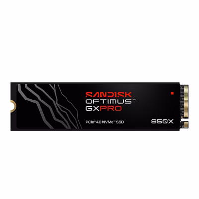 SSD-ketas SanDisk Optimus GX PRO 850X pealtvaade, M.2 2280 vormitegur
