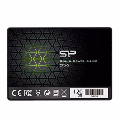 Silicon Power Slim S56 120 GB SSD-ketas esiküljelt rohelise mustriga