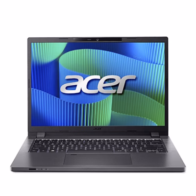 Avatud hall sülearvuti Acer TravelMate TMP214-55 eestvaates
