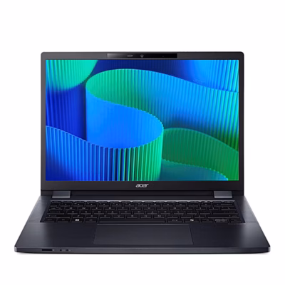 Sülearvuti Acer TravelMate TMP414-42-TCO-R8M9 avatult eestvaates, klaviatuur ja puuteplaat nähtaval