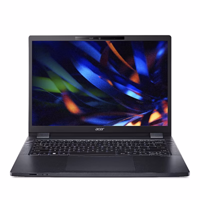 Sülearvuti Acer TravelMate TMP414-53 eestvaates, avatud ekraan ja klaviatuur