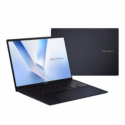 Sinine Asus Vivobook 16 F1607AA sülearvuti avatult, taga suletud kaas