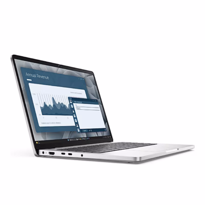 Dell Pro 14 PC14255 avatult vasakult, nähtavad vasaku külje pordid