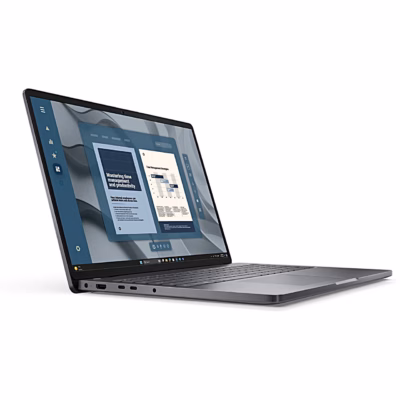 Dell Pro 16 PC16255 sülearvuti vasakult nurga alt, küljel ühenduspesad