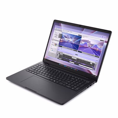 Dell Pro Max 16 MC16250 vasakult poolprofiilis, klaviatuur ja parema külje pordid
