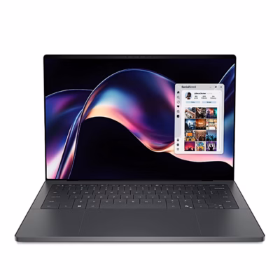 Hall Dell XPS 14 DA14260 sülearvuti eestvaates avatud ekraaniga