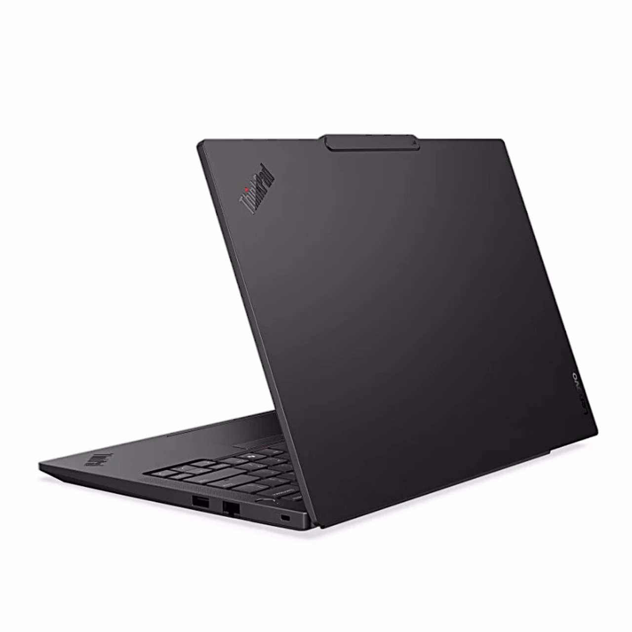 Kaasaskantav arvuti Lenovo ThinkPad E14 Gen 8 tagantvaates, kaanel ThinkPadi logo