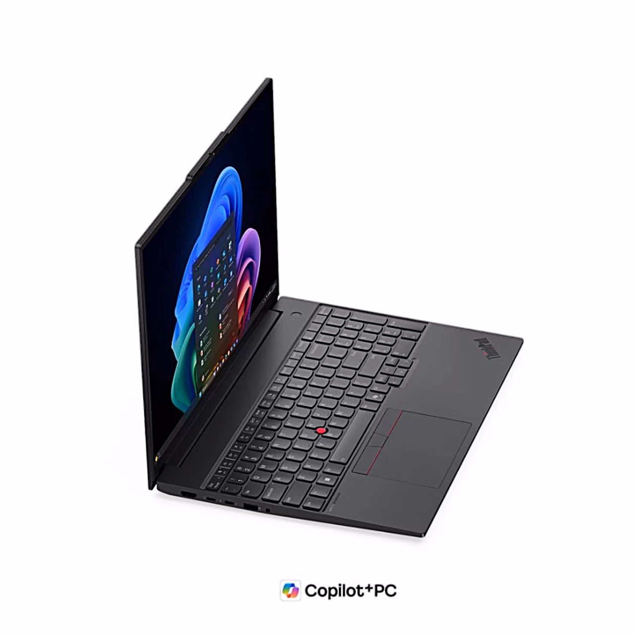 ThinkPad E16 Gen 4 Intel sülearvuti vasakult küljelt, klaviatuur ja puuteplaat