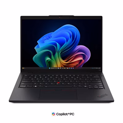 Lenovo ThinkPad L14 Gen 7 sülearvuti avatult eestvaates, must korpus ja klaviatuur