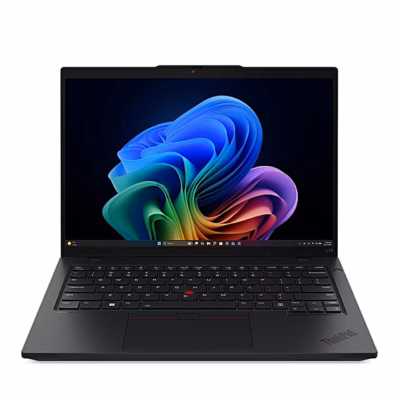 Lenovo ThinkPad L14 Gen 7 AMD sülearvuti avatult eestvaates, must korpus ja klaviatuur