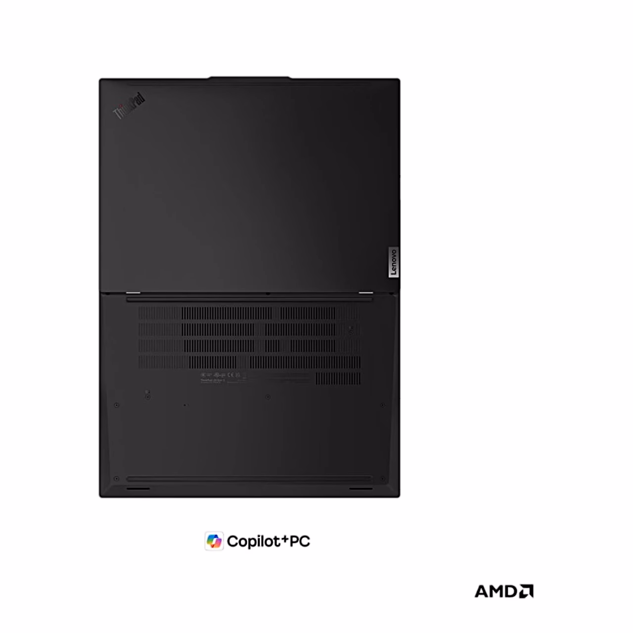 ThinkPad L16 Gen 3 põhi ülaltvaates, nähtavad jahutusavad ja kummijalad