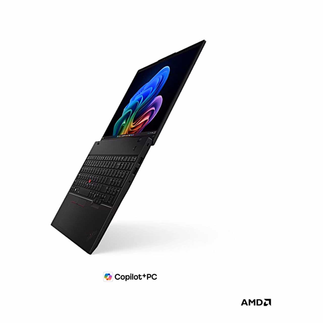 Lenovo ThinkPad L16 Gen 3 avatud arvuti kaldu kõrgelt vaadates