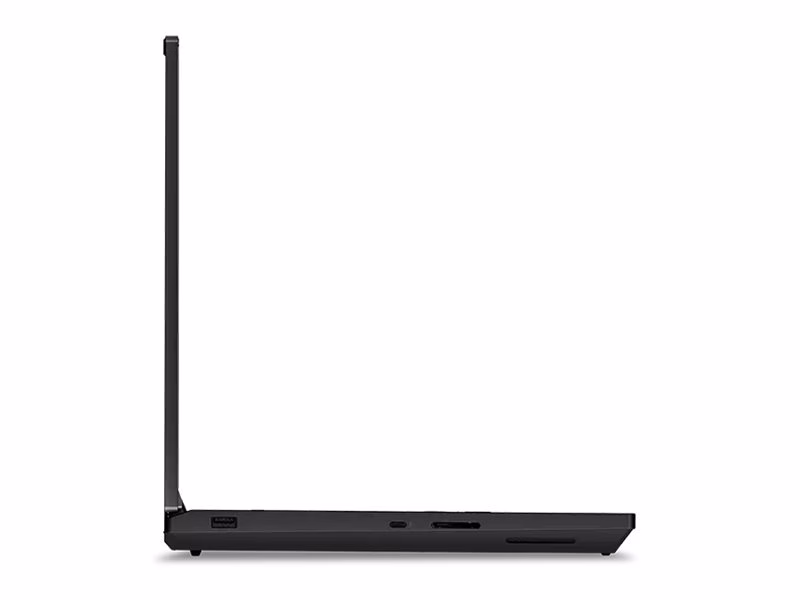 Lenovo ThinkPad P16 Gen 3 vasak külg avatud ekraaniga külgvaates