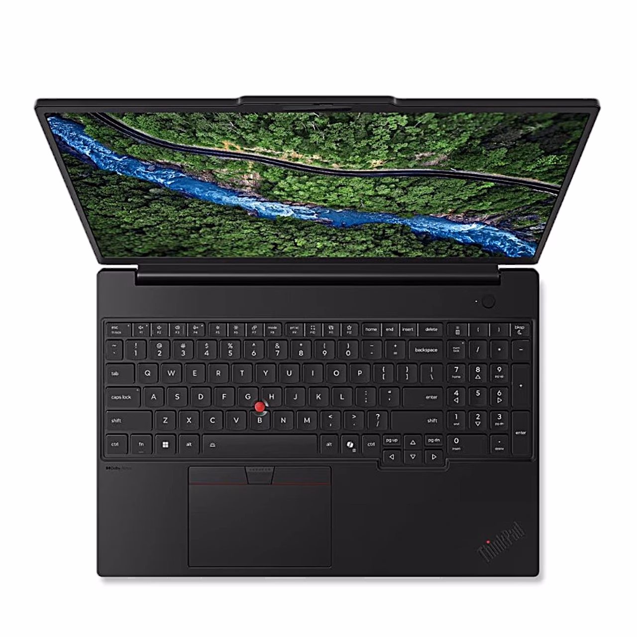 Sülearvuti Lenovo ThinkPad P16s G5 avatuna, vaade ülalt eest