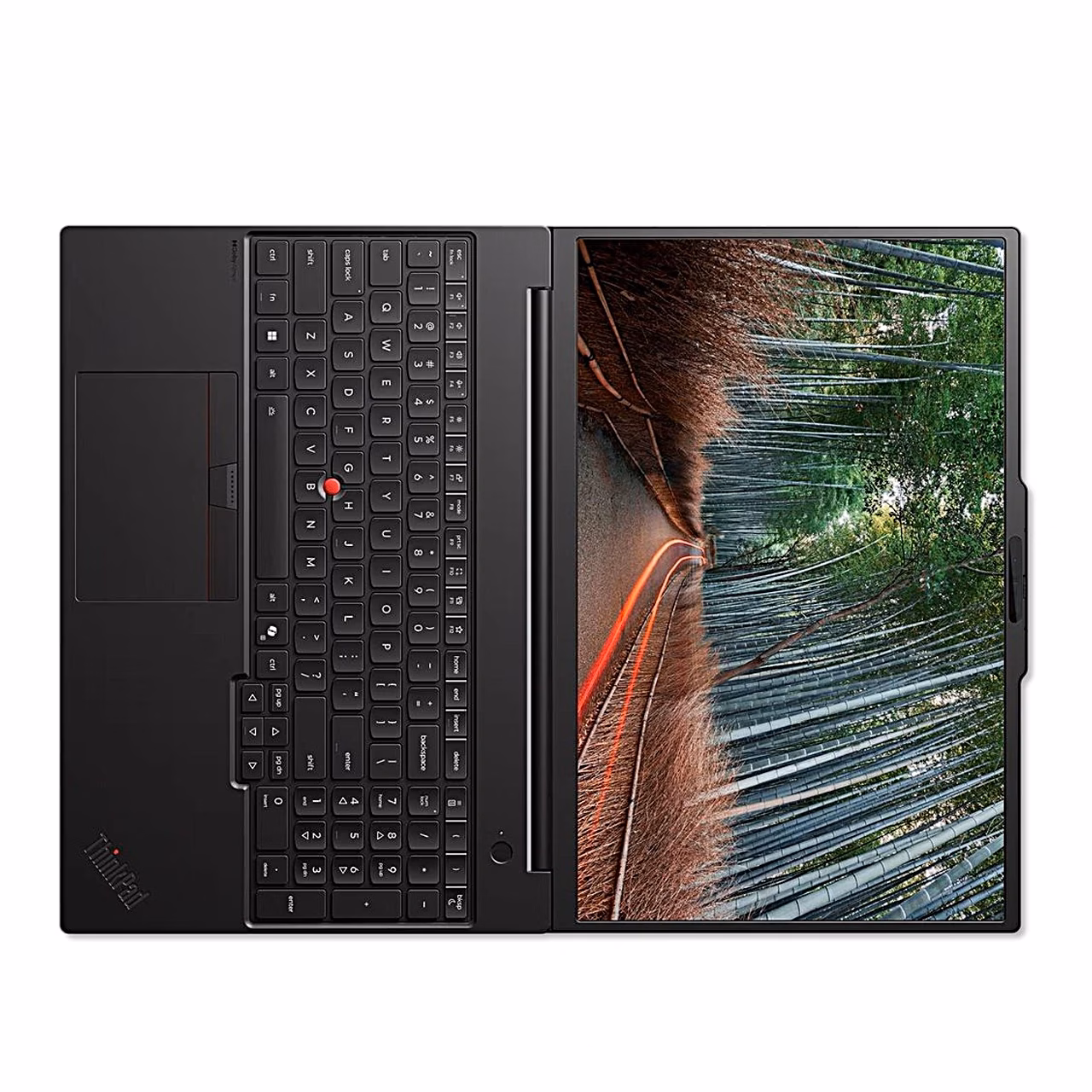 ThinkPad P16s G5 täielikult lahti avatud ekraani ja klaviatuuriga