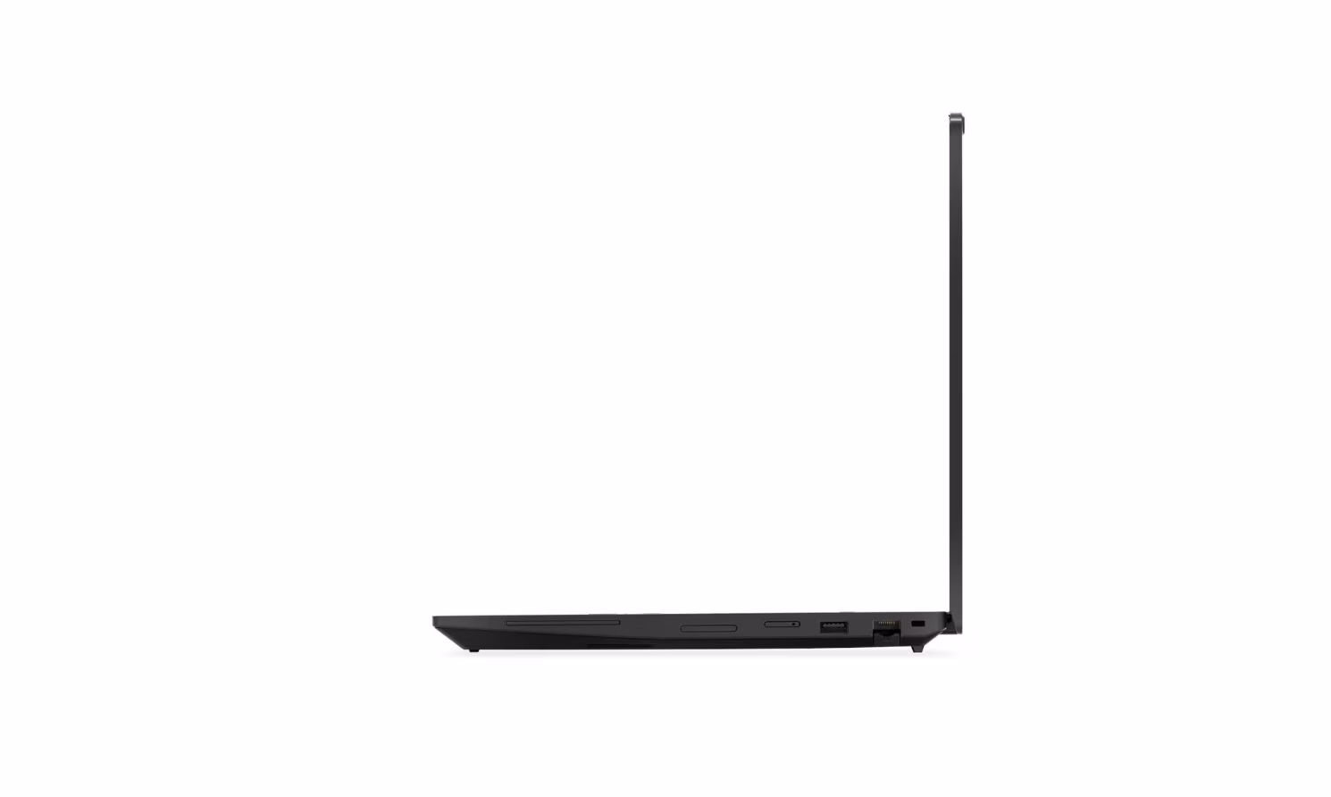 Sülearvuti ThinkPad P16s Gen 5 Intel küljelt vaadatuna avatud ekraaniga