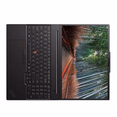Sülearvuti Lenovo ThinkPad P16s Gen 5 täiesti lahti avatuna ülaltvaates