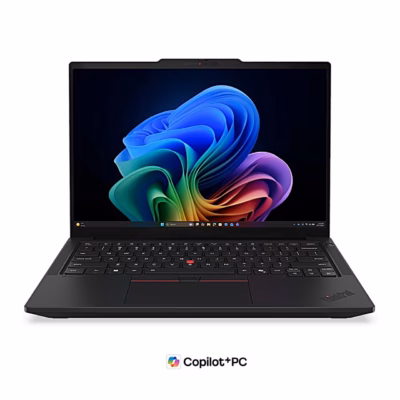 Avatud sülearvuti Lenovo ThinkPad T14 Gen 7 eestvaates