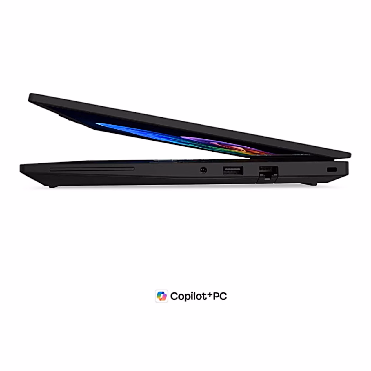 Lenovo ThinkPad T14 Gen 7 peaaegu suletud, parem külg RJ-45 pesaga