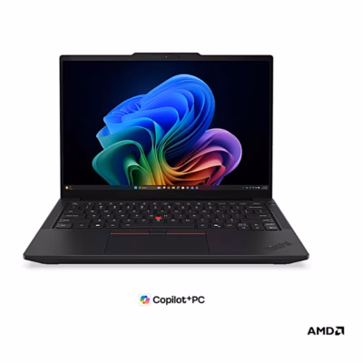 Sülearvuti Lenovo ThinkPad T14 Gen 7 avatult eestvaates, must korpus