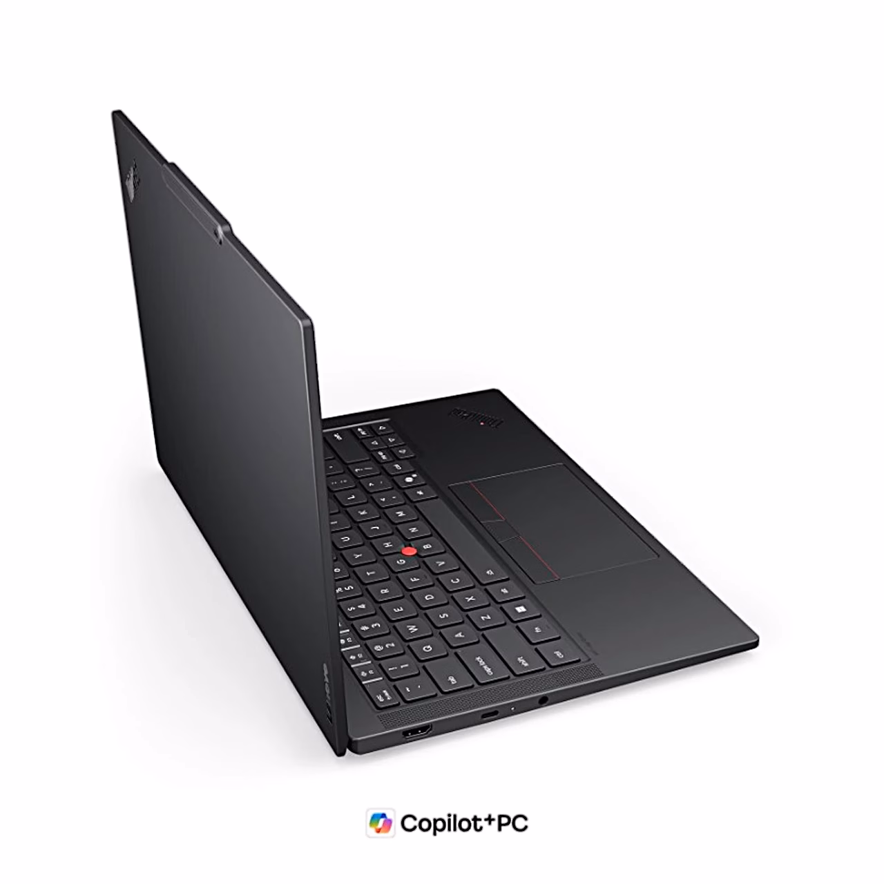 Lenovo ThinkPad T14s Gen 7 sülearvuti täiesti lahti käänatud ekraaniga ülaltvaates