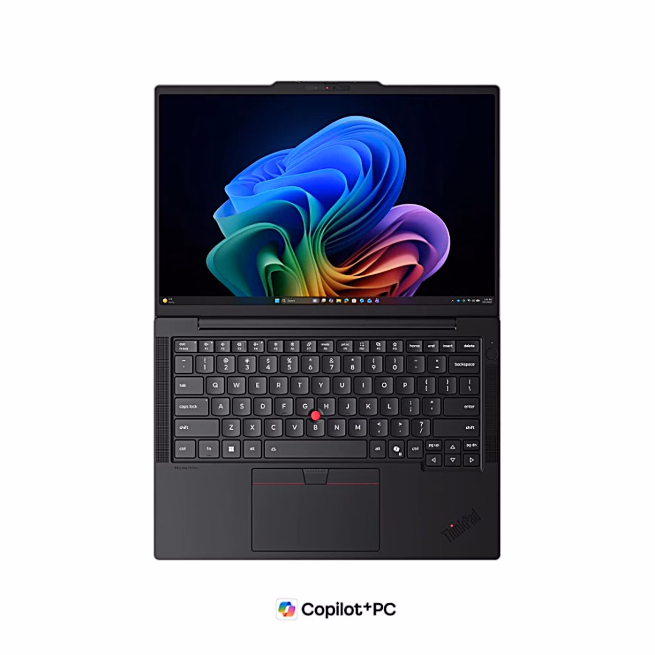 Lenovo ThinkPad T14s Gen 7 klaviatuur ja ekraan otse ülaltvaates