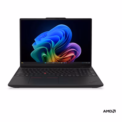Sülearvuti Lenovo ThinkPad T16 Gen 5 avatud ekraaniga otse eestvaates