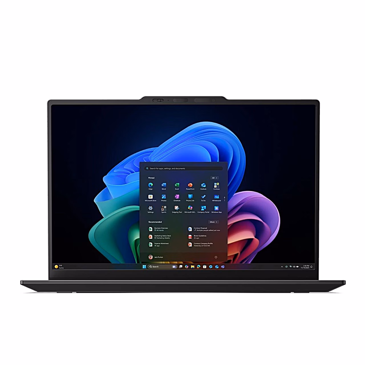 ThinkPad X1 Carbon Gen 14 ekraan otse eest, kaamera ülaservas