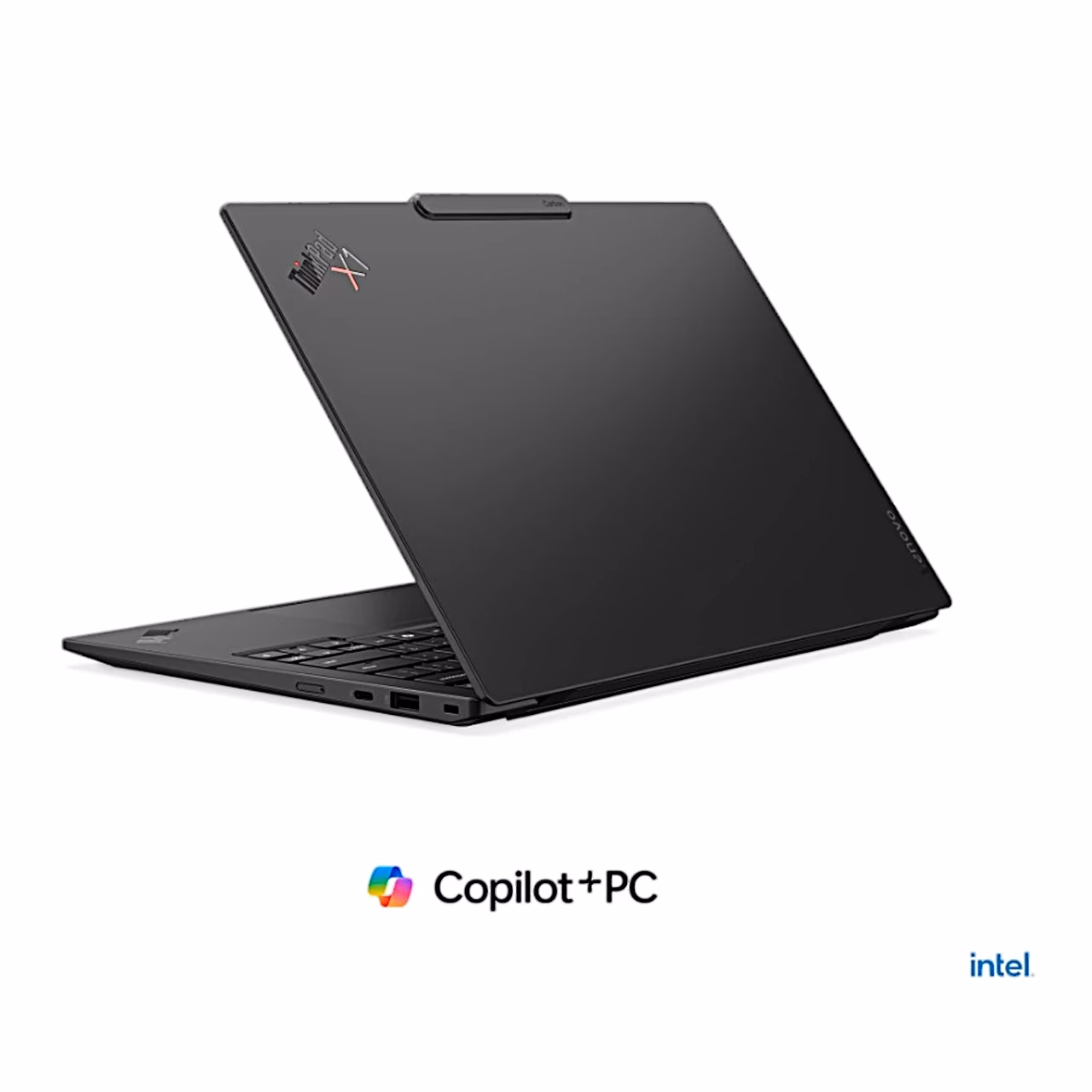 ThinkPad X1 Carbon Gen 14 kaas X1-logoga, vaade tagant vasakult