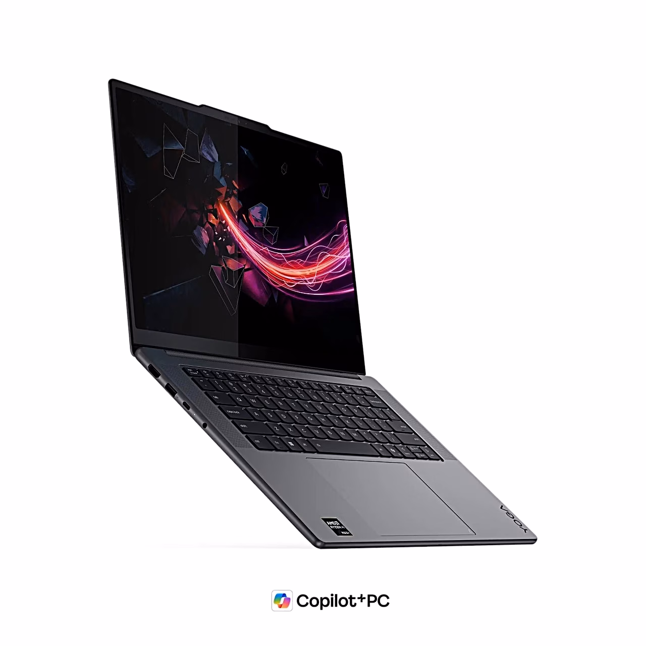 Lenovo Yoga Pro 7 15ASH11 avatud arvuti kõrgelt nurgast vaadates
