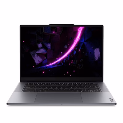 Sülearvuti Lenovo Yoga Pro 7 15IPH11 avatuna, eestvaade OLED-ekraani ja klaviatuuriga