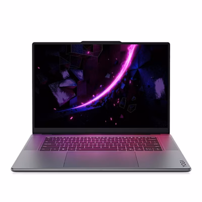 Sülearvuti Lenovo Yoga Pro 9 16IPH11 avatuna eestvaates, hall korpus
