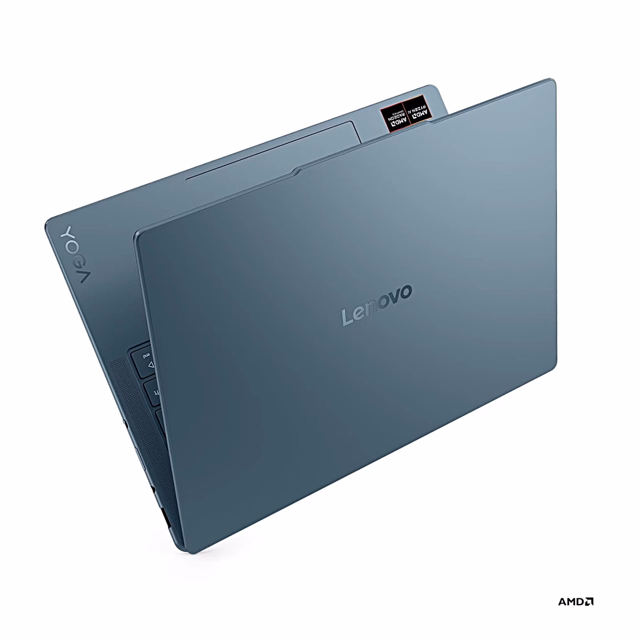 Sinakasrohelise Lenovo Yoga Slim 7 14AKP10 kaas Lenovo logoga nurga alt