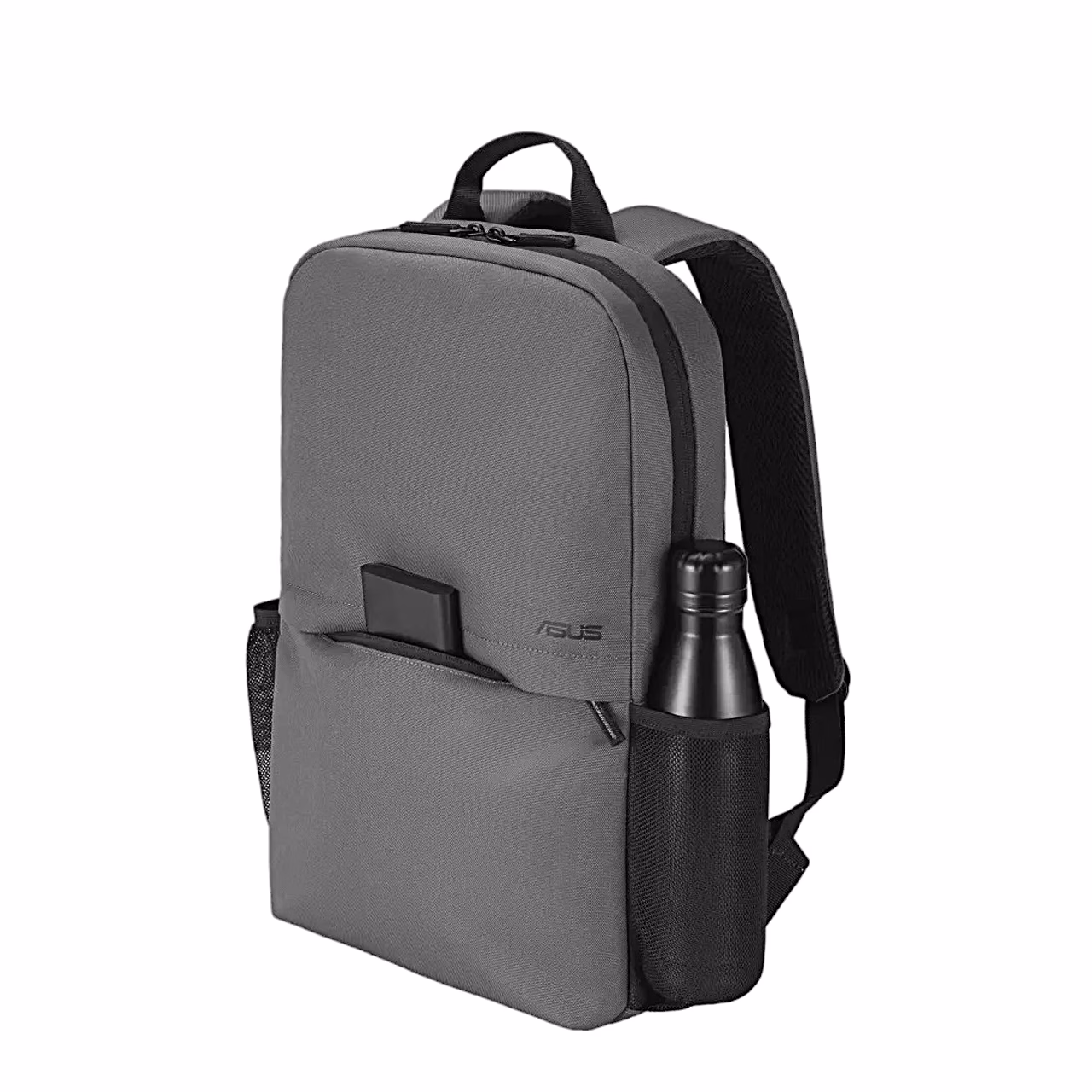Asus Nereus AP1602 nurga alt, külgtaskus joogipudel ja esitaskus ese