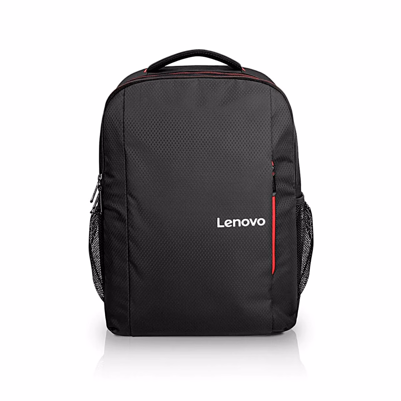 Must sülearvuti seljakott Lenovo Everyday B510 eestvaates, külgedel võrktaskud