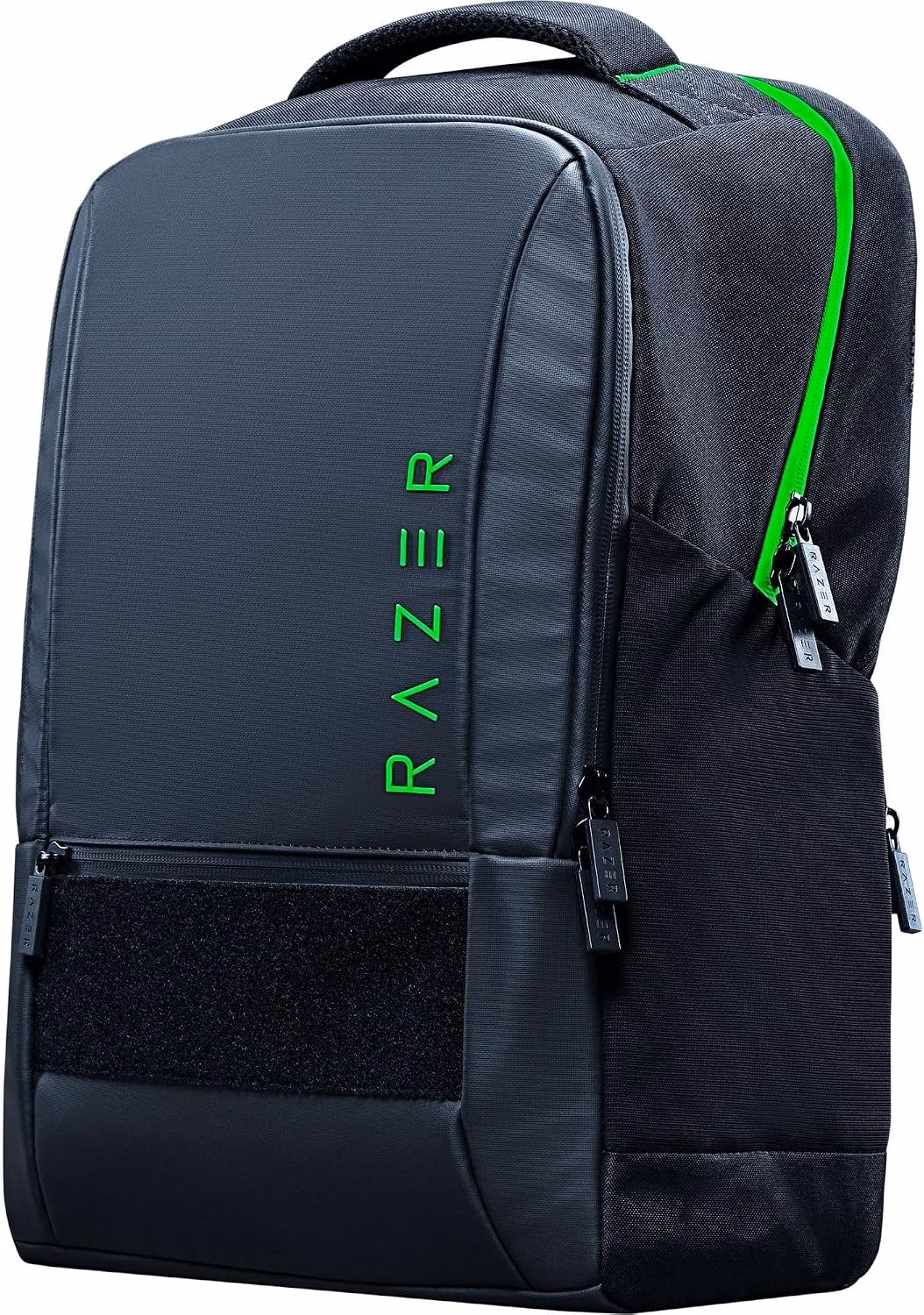 Razer Rogue V4 seljakott küljelt, roheline tõmblukk ja takjapaneel