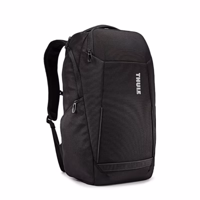 Must sülearvuti seljakott Thule Accent 28 l nurga alt, küljetasku nähtaval