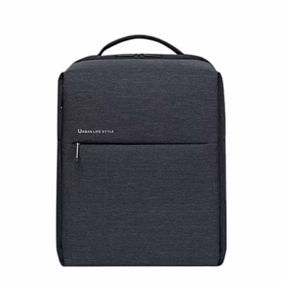 Hall sülearvuti seljakott Xiaomi City Backpack 2 eestvaates, esiküljel tõmblukuga tasku