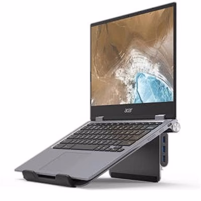 Sülearvutialusega dokkimisjaam Acer HP.DSCAB.012 koos sülearvutiga kaldasendis