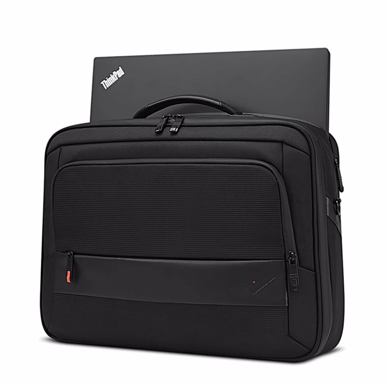 ThinkPad sülearvuti tõusmas Lenovo ThinkPad Professional Topload koti pealt avanevast osast