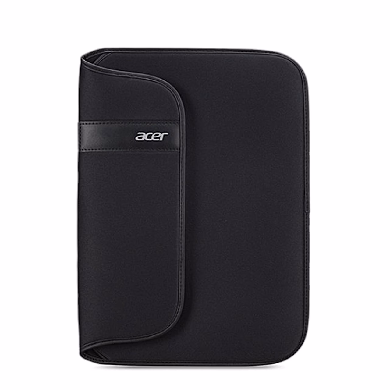 Acer Protective Sleeve sülearvuti ümbris püstiasendis, Aceri logoga riba klapil