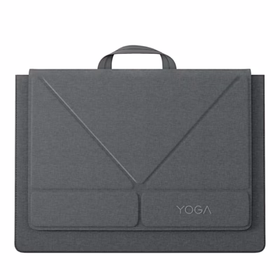 Hall Lenovo Yoga Tote Sleeve sülearvutiümbris eestvaates V-kujulise esiklapiga