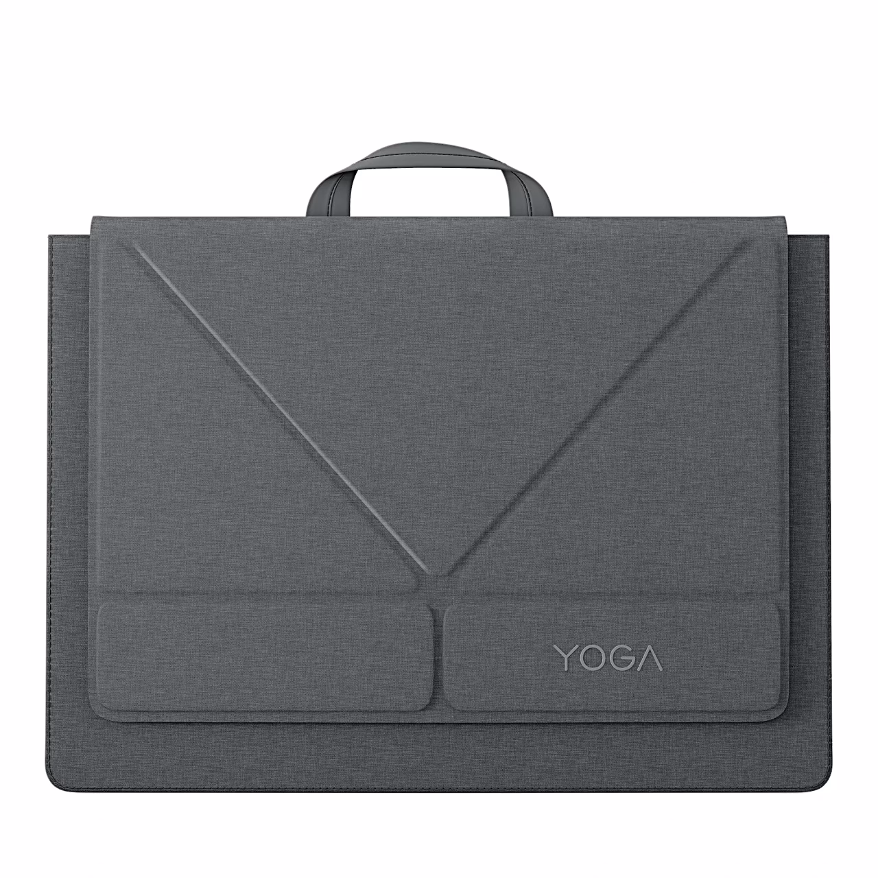 Hall Lenovo Yoga Tote Sleeve sülearvutiümbris eestvaates V-kujulise esiklapiga