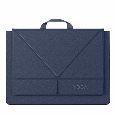 Sinine Lenovo Yoga Tote Sleeve sülearvutiümbris eestvaates V-kujulise esiklapiga