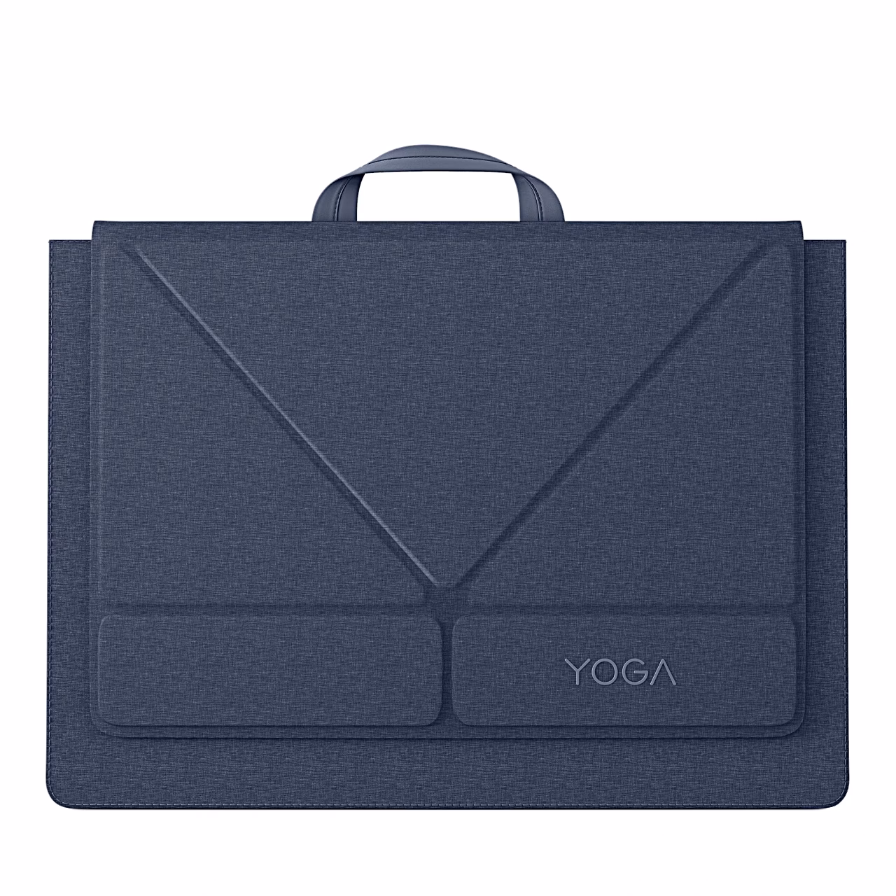 Sinine Lenovo Yoga Tote Sleeve sülearvutiümbris eestvaates V-kujulise esiklapiga