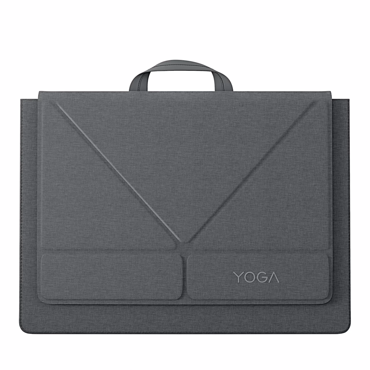 Hall Lenovo Yoga Tote Sleeve sülearvutiümbris eestvaates V-kujulise esiklapiga