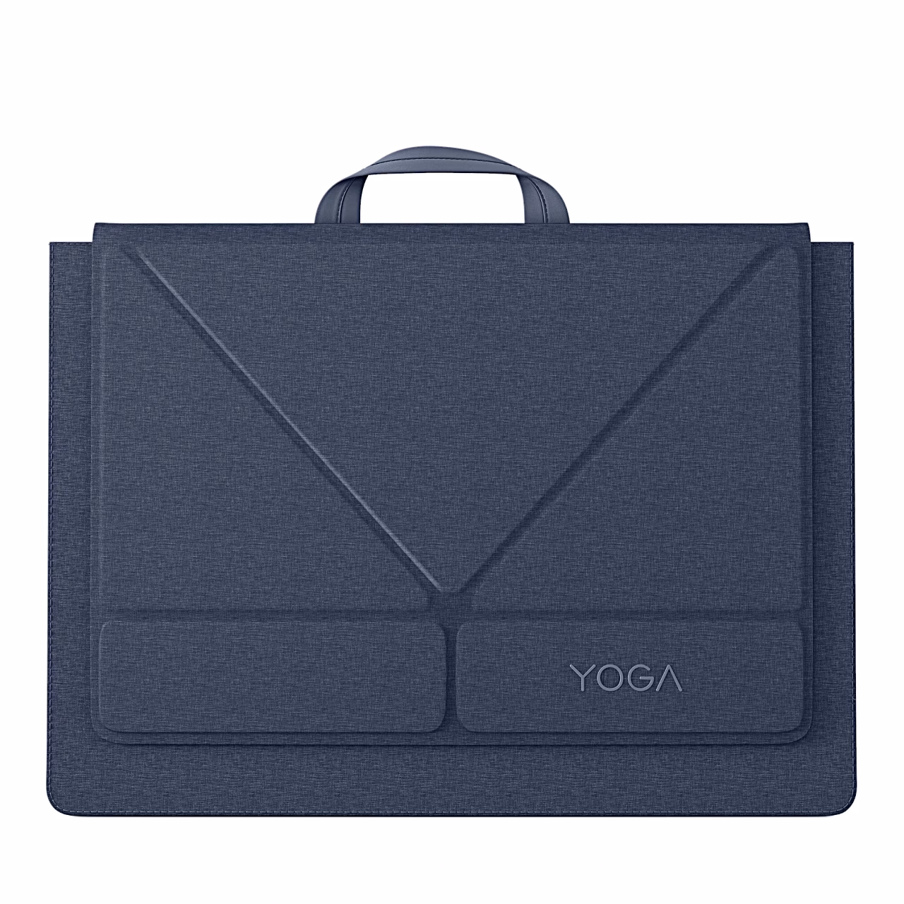Sinine Lenovo Yoga Tote Sleeve sülearvutiümbris eestvaates V-kujulise esiklapiga