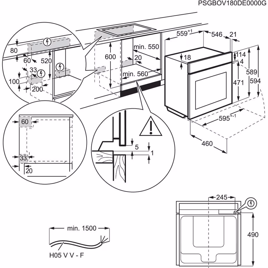 Integreeritav elektriahi AEG TA5CB53APB, SteamBake aurufunktsioon, 71 l, A+ - 4