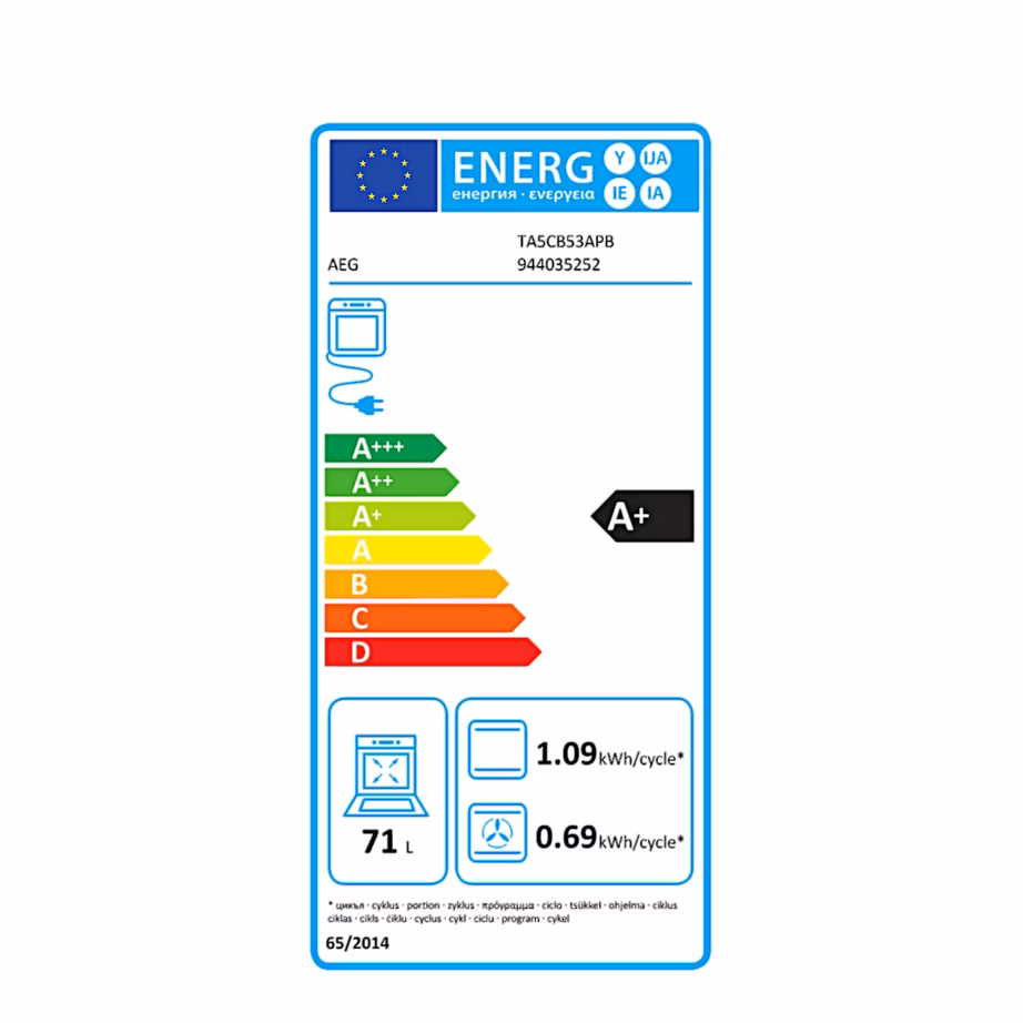Integreeritav elektriahi AEG TA5CB53APB, SteamBake aurufunktsioon, 71 l, A+ - 5