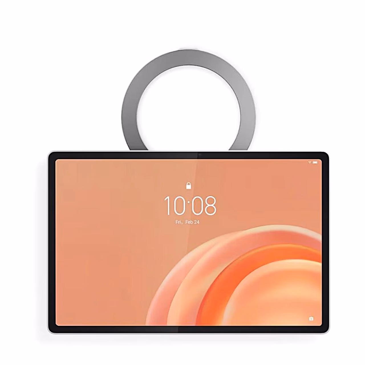Lenovo Tab Plus Gen 2 eestvaates, ülaservast paistab rõngastugi